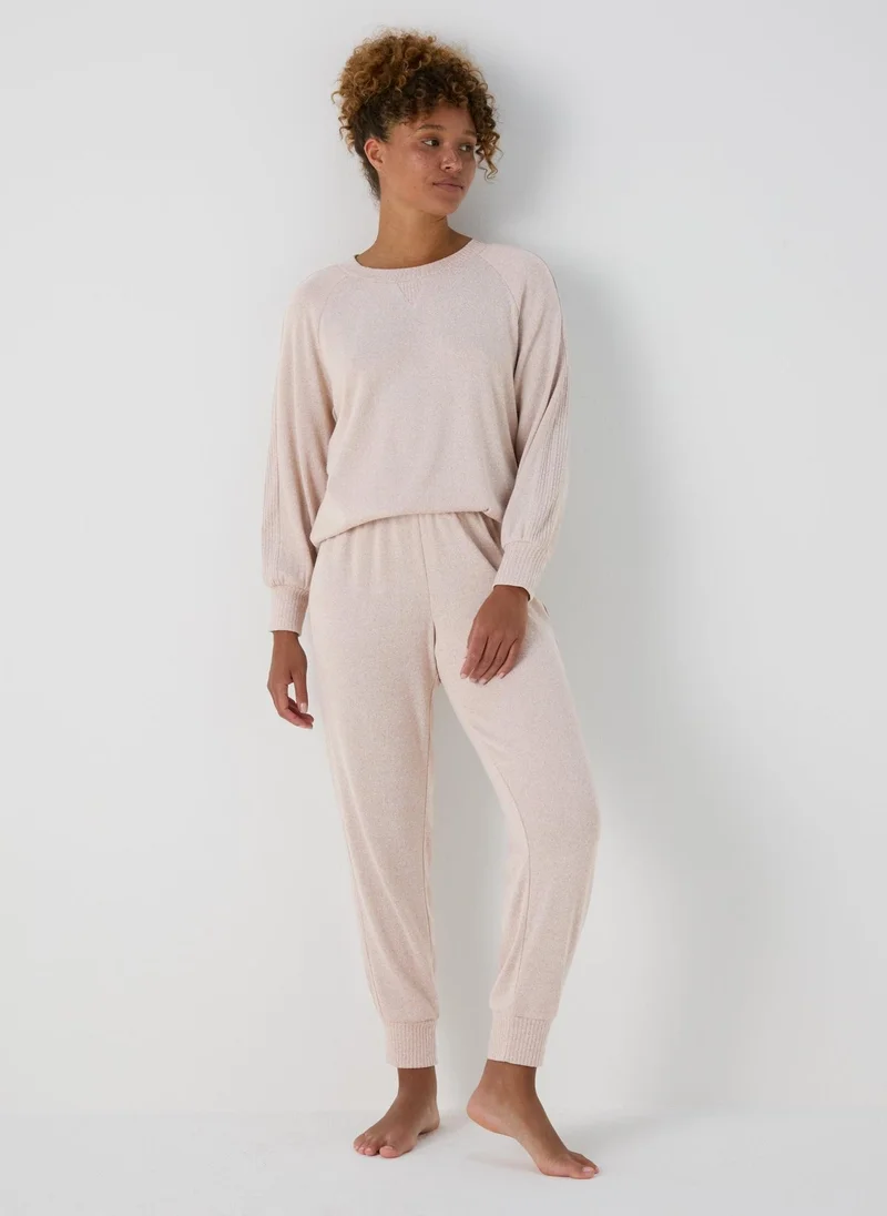 Matalan Mink Soft Ribbed Pyjama Bottoms