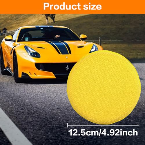 FONAROLL Microfiber Wax Applicator Pads, Car Wax Applicator, Buffing & Detail Polishing Foam Pads for Car Cleaning and Fine Polishing (5" Diameter, 6 Pack) - Yellow - Image 5