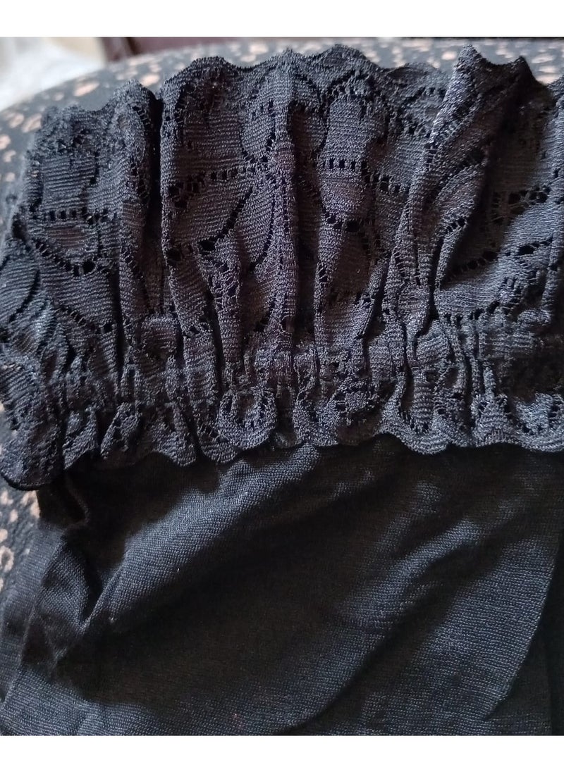 Hanady - Black socks with high-quality lace, imported from Hanadi - Image 1