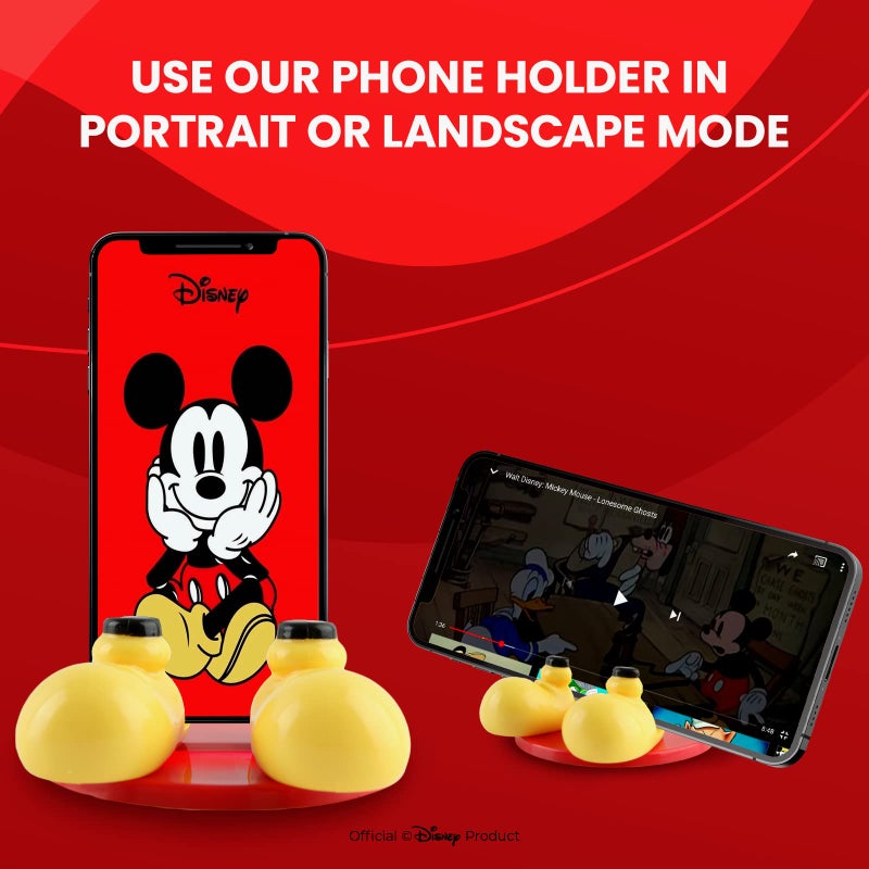 Disney Mickey Mouse and Friends Feet Cell Phone Stand with Bonus Decal Sticker- Cell Phone Holder for Home/Office-Universal Desk Phone Stand Compatible with Android/iPhone and More (Red) - Image 3