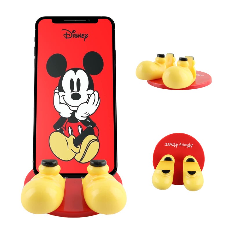 Disney Mickey Mouse and Friends Feet Cell Phone Stand with Bonus Decal Sticker- Cell Phone Holder for Home/Office-Universal Desk Phone Stand Compatible with Android/iPhone and More (Red) - Image 1