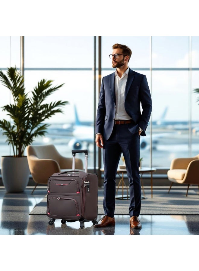 ZAAPPY Pilot Carry-On Cabin Luggage – 20 Inch Trolley Bag for 2-3 Days Business Trips, Lightweight Nylon Suitcase with 4 Spinner Wheels, 10 KG Capacity - Image 3