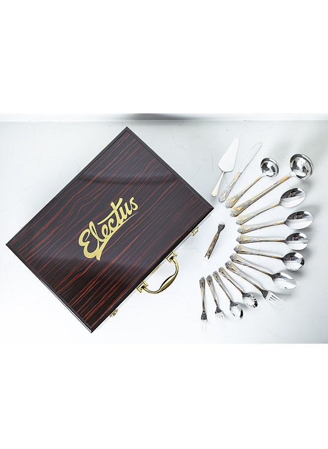 Electus 72-Piece Stainless Steel Cutlery Set Silver/Gold, Service for 12  - Image 3