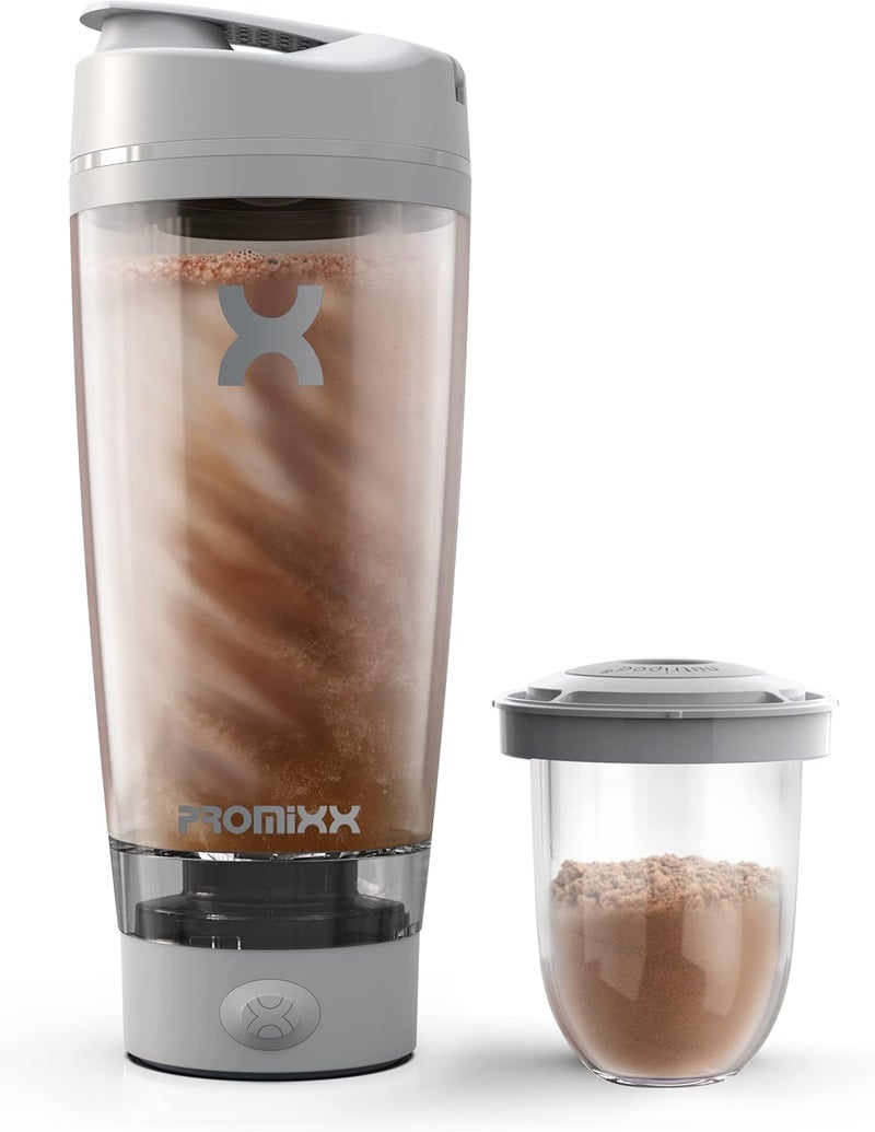 PROMIXX Pro Shaker Bottle - Refillable, Powerful For Smooth Protein Shakes - Includes Extra Storage - Bpa Free, Tumbler 600Ml (Cool Grey) - Image 1