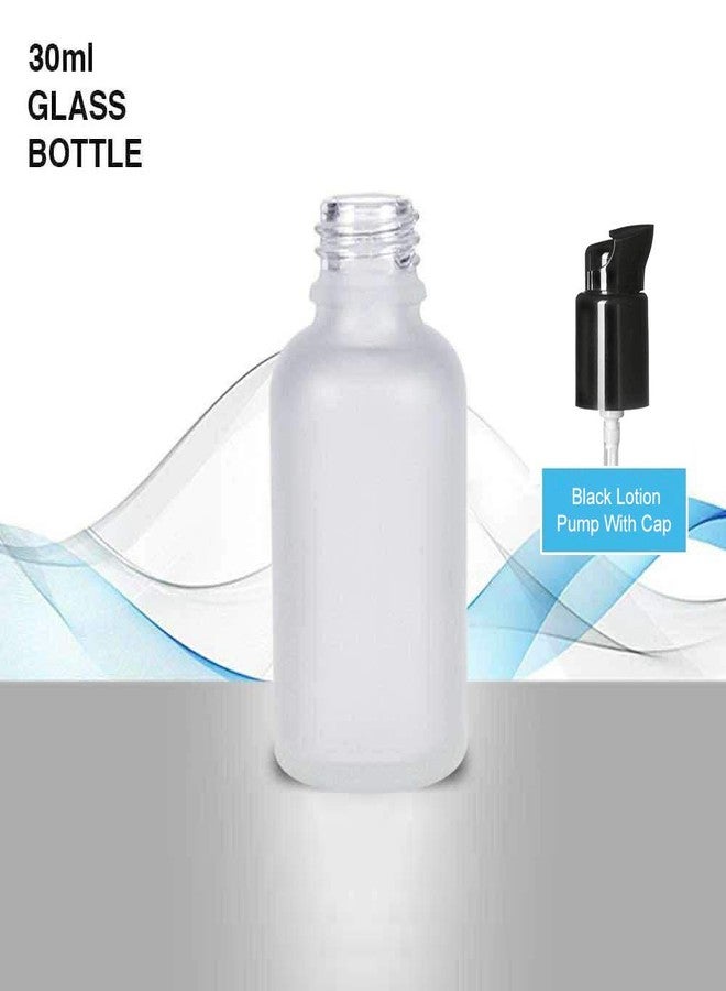 Devinez Multipurpose Pearl White Color Round Glass Bottle, 30 ml with Lotion Pump & Cap (Pack of 4), for Beauty, Essential Oils, Blends, Skin Care, Travel, Toners, Cosmetic & DIY - Image 3