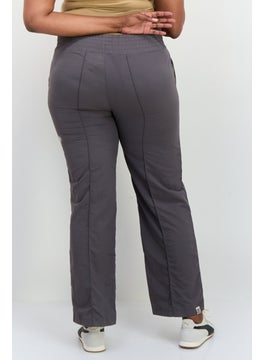 The Giving Movement Women Regular Fit Textured Wide Leg Pants, Grey  - Image 3