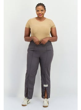 The Giving Movement Women Regular Fit Textured Wide Leg Pants, Grey  - Image 4