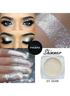 Phoera ® Pigment Eyeshadow Palette Metallic Shimmer Glitter Loose Powder Eye Shadow Makeup (311 Silver)  - Image 3