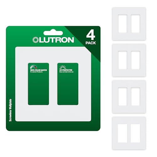 LUTRON لوحة حائط لوتрон كلارو 2 مجموعة ديكورات روكر بيضاء لامعة 4 عبوات CW2WH - Image 1