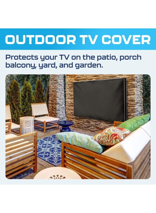 Garnetics Outdoor TV Cover 70"-75" inch - Universal Weatherproof Protector for Flat Screen TVs - Fits Most TV Mounts and Stands - Black - Image 2