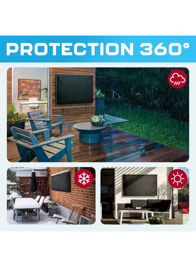 Garnetics Outdoor TV Cover 70"-75" inch - Universal Weatherproof Protector for Flat Screen TVs - Fits Most TV Mounts and Stands - Black - Image 4