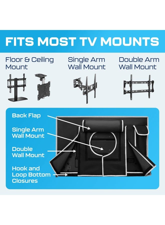 Garnetics Outdoor TV Cover 70"-75" inch - Universal Weatherproof Protector for Flat Screen TVs - Fits Most TV Mounts and Stands - Black - Image 5