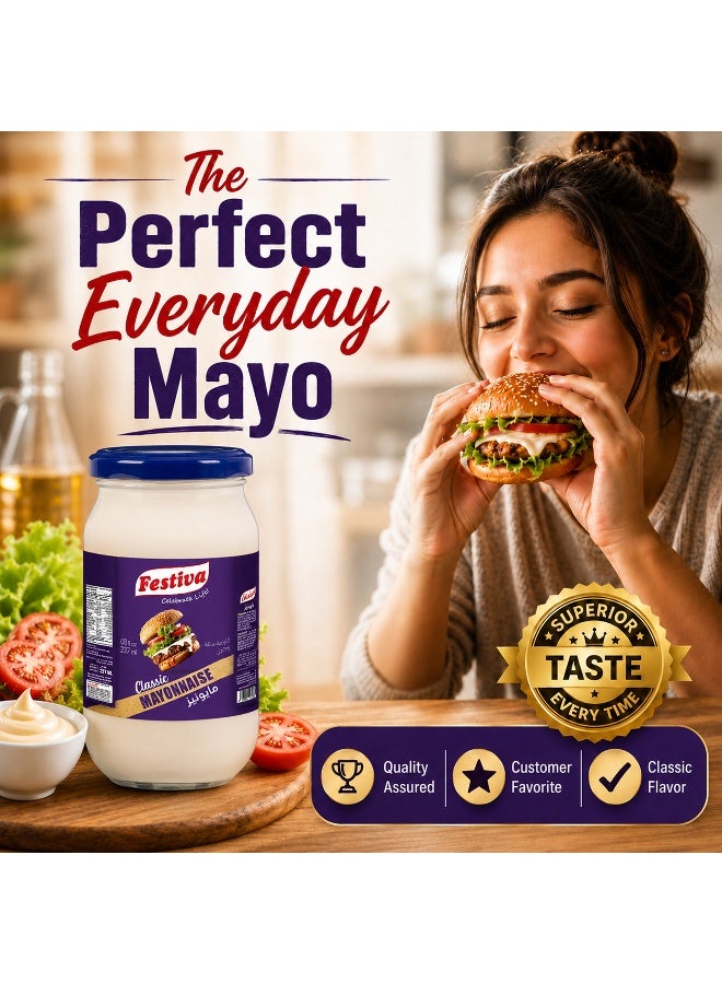 Festiva Classic Mayonnaise 237ml Glass Jar - Creamy Mayo Sandwich Spread for Burgers, Sandwiches, Wraps and Snacks - Dip and Dressing - Image 5