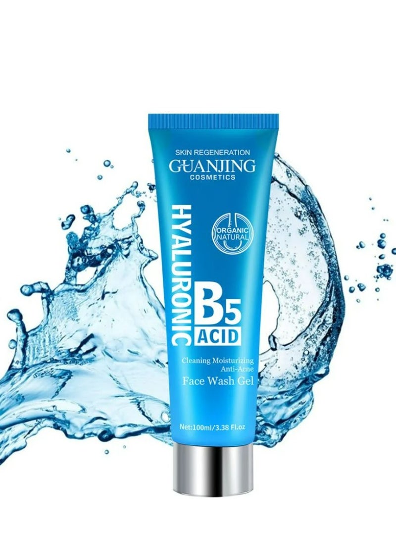 GuanJing Beauty Hyaluronic Acid B5 Cleaning Moisturizing Anti-Acne Face Wash Gel 100 ML  - Image 4