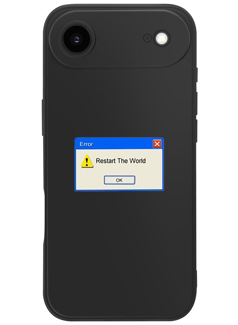 Theodor Protective Slim Fit Case Liquid Silicone Cover with Full Body Protection Anti-Scratch Shockproof Case For Apple iPhone 17 Air (Black) Restart the world - Image 1