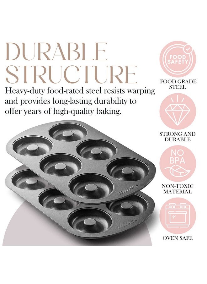 Bellemain Bellemain Premiere Donut Pan for Baking | Nonstick 12.5 x 8.5” Doughnut Pan with 6-Doughnut Molds | Steel Donut Trays | Make Perfect Bagels and Cake Donuts (2)  - Image 4