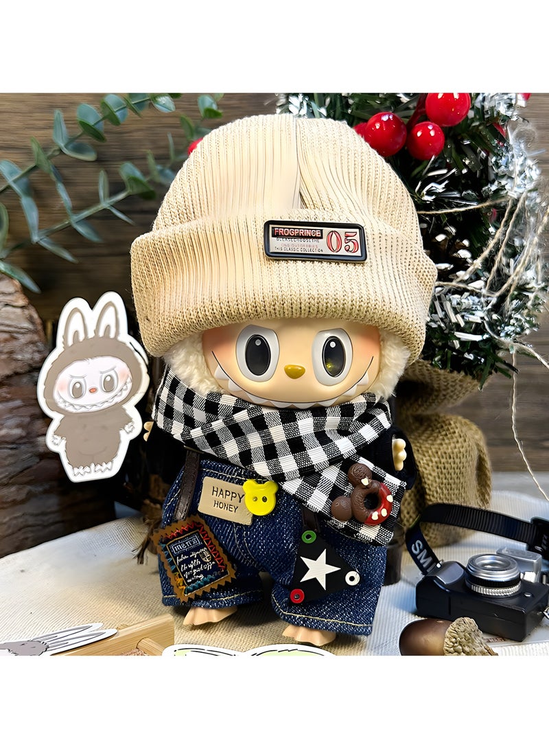 ملابس لابوبو - طقم ملابس لابوبو، مجموعة بأسلوب فني لدمى لابوبو، ملابس دمى بطول 17 سم مناسبة لملحقات دمى لابوبو