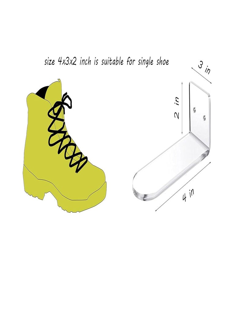 Kd Retail Kd Retail Shoe Rack Stand organizor Space Saver for Home Shop Wall Mounted Shelf Shoe Rack Display Holder 4 inch Transparent Shoe Stand 4 inch Length Pack of 12  - Image 2