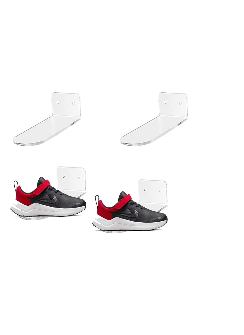 Kd Retail Kd Retail Shoe Rack Stand organizor Space Saver for Home Shop Wall Mounted Shelf Shoe Rack Display Holder 4 inch Transparent Shoe Stand 4 inch Length Pack of 12  - Image 1