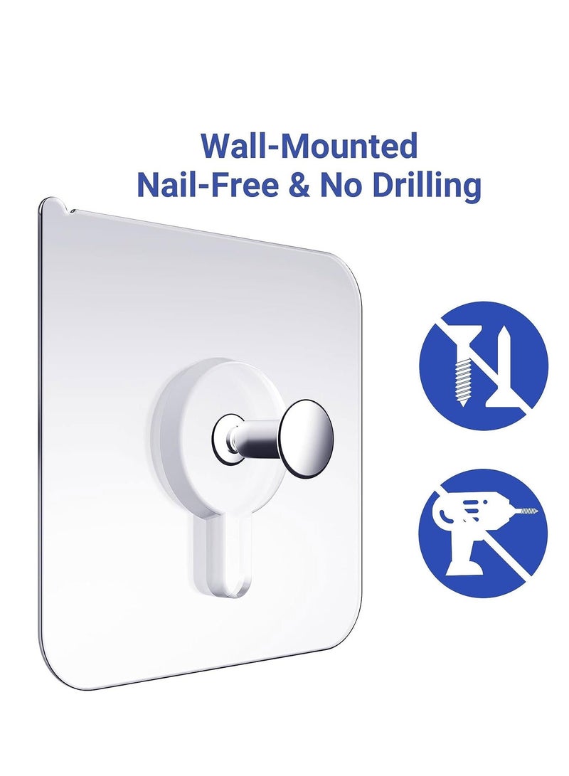 Adhesive Hooks Heavy Duty 20Pcs Wall Hooks for Hanging Wall Hangers without Nails 2 in 1 Screw Free Sticker for Wall Mount Shelf Waterproof Rustproof Wall Hook for Bathroom Bedroom Picture Hanger - Image 4