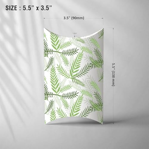 mudrit Pillow Paper Boxes - Set of 50 with Jute Twine | Decorative Folding Paper Gift Boxes for Gifting Chocolates, Dryfruits, and Candies | Size 5.5" x 3.5" (Green) - Image 2