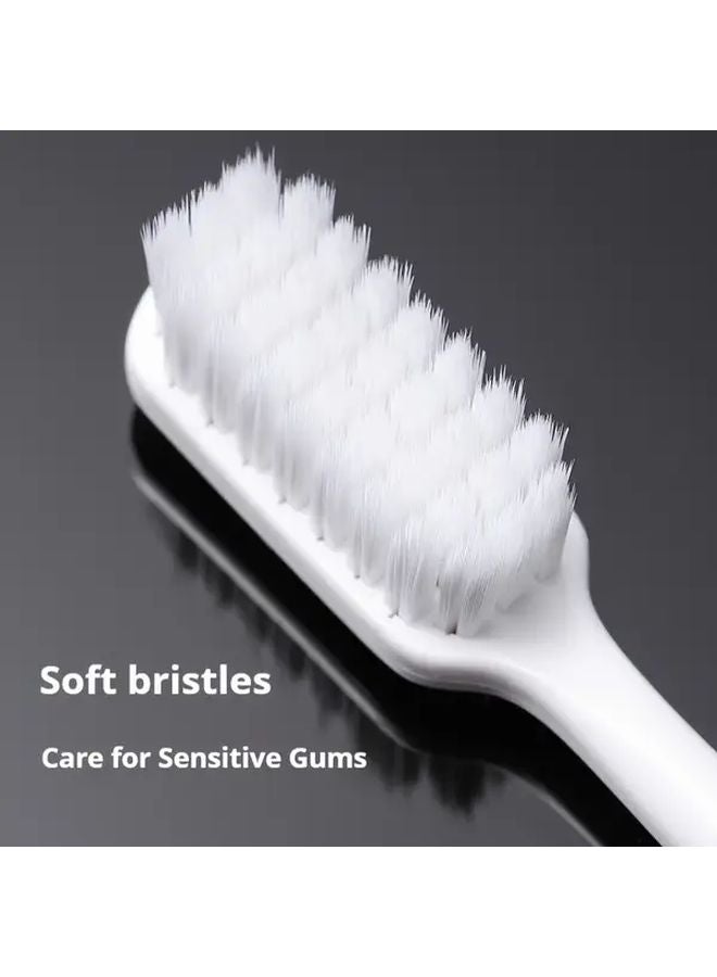 2 Pack Toothbrush And Tongue Scraper Set Medium Soft Bristles For Teeth Gum Cleaning - Image 4