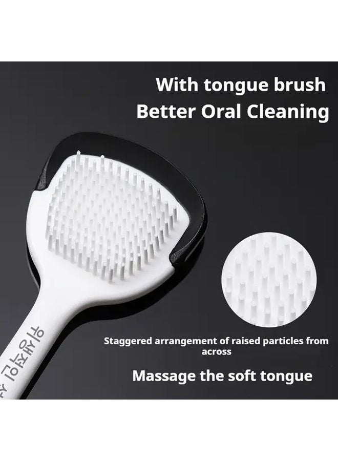 2 Pack Toothbrush And Tongue Scraper Set Medium Soft Bristles For Teeth Gum Cleaning - Image 5