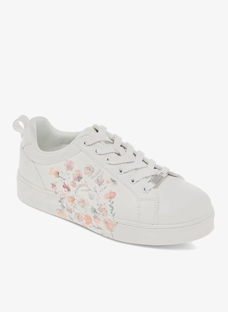 Celeste Women's Floral Print Sneakers with Lace-Up Closure