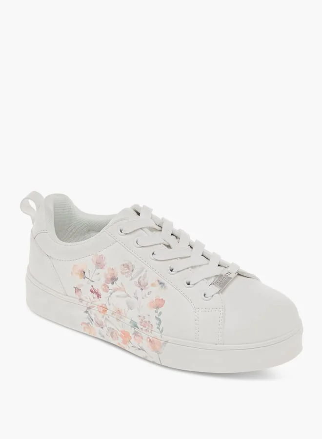 سيليست Women's Floral Print Sneakers with Lace-Up Closure