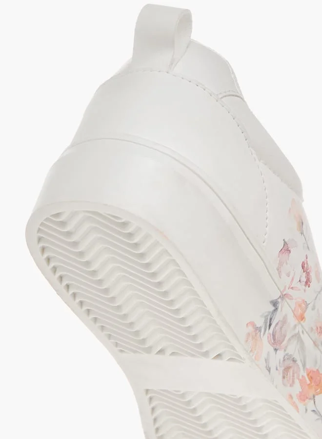 Celeste Women's Floral Print Sneakers with Lace-Up Closure