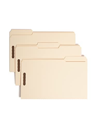 Smead Heavy-Duty Fastener File Folder, 2 Fasteners, 1/3-Cut Tab, Legal Size, Manila, 50 per Box (19600) - Image 1
