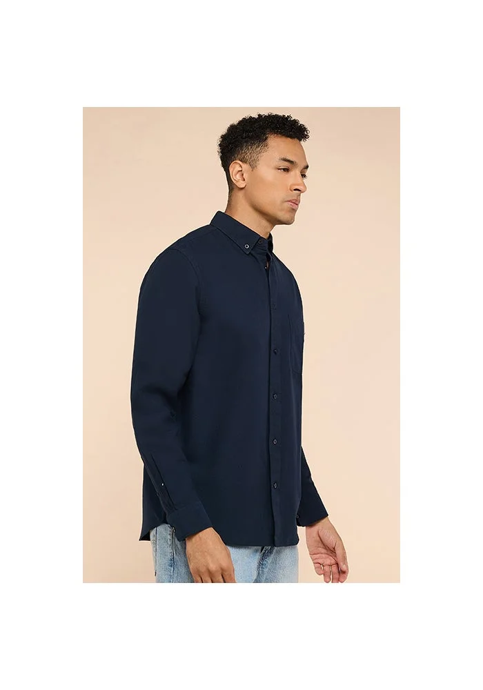 أر أند بي Pocket Front Shirt with Button-Down Collar and Long Sleeves
