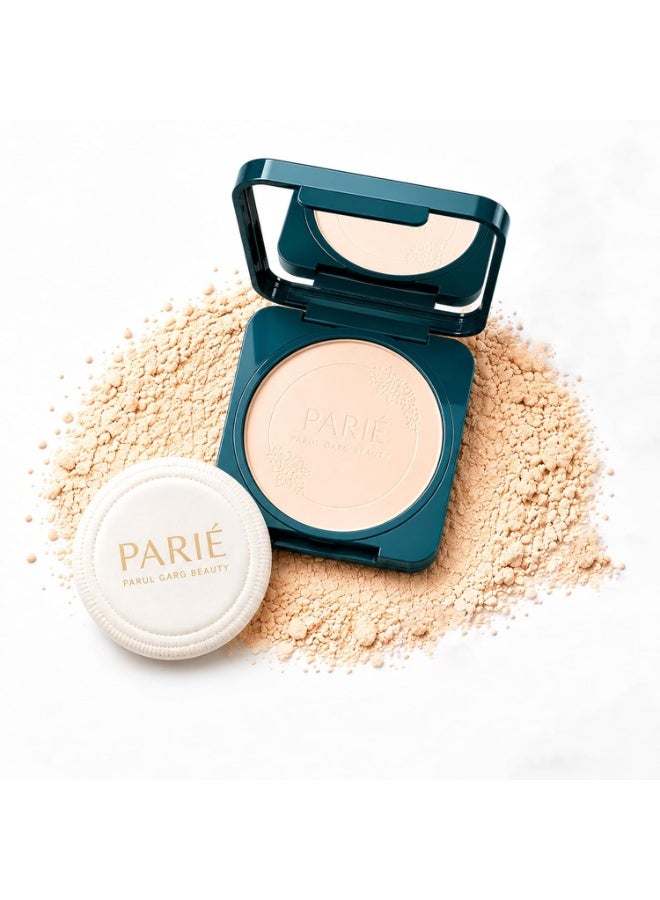 Parul Garg Beauty PARIE Compact | Oil Control Face Powder for Daily Wear | SPF 10 PA++, Matte Finish, Pore Blur, Vitamin E & Shea Butter | Includes Puff Applicator (Light, 9g) - Image 1