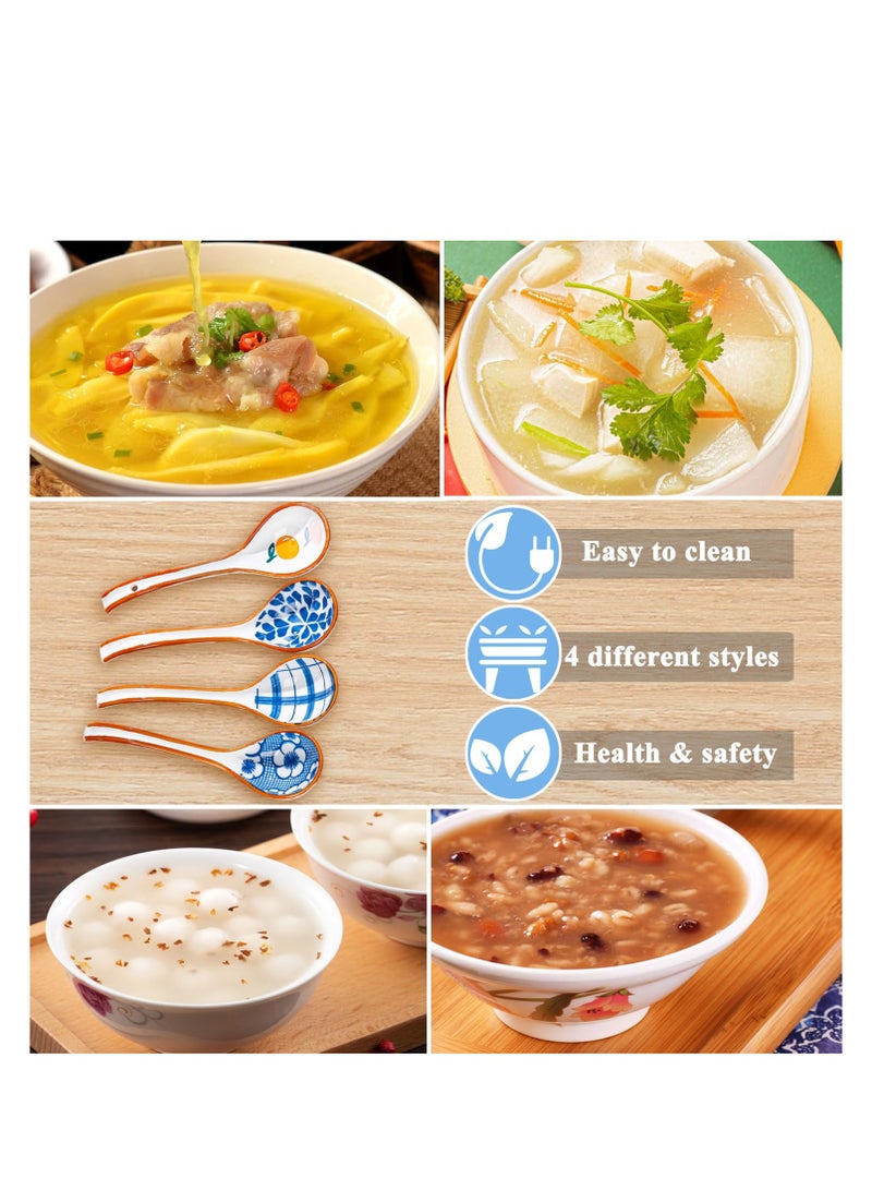 Zikra Asian Ceramic Soup Spoon, Long Curved Handle Soup Spoons, for Japanese Ramen, Chinese Wonton, Dumplings, Pho, Noodle Soup Spoons, Set of 4 - Image 5