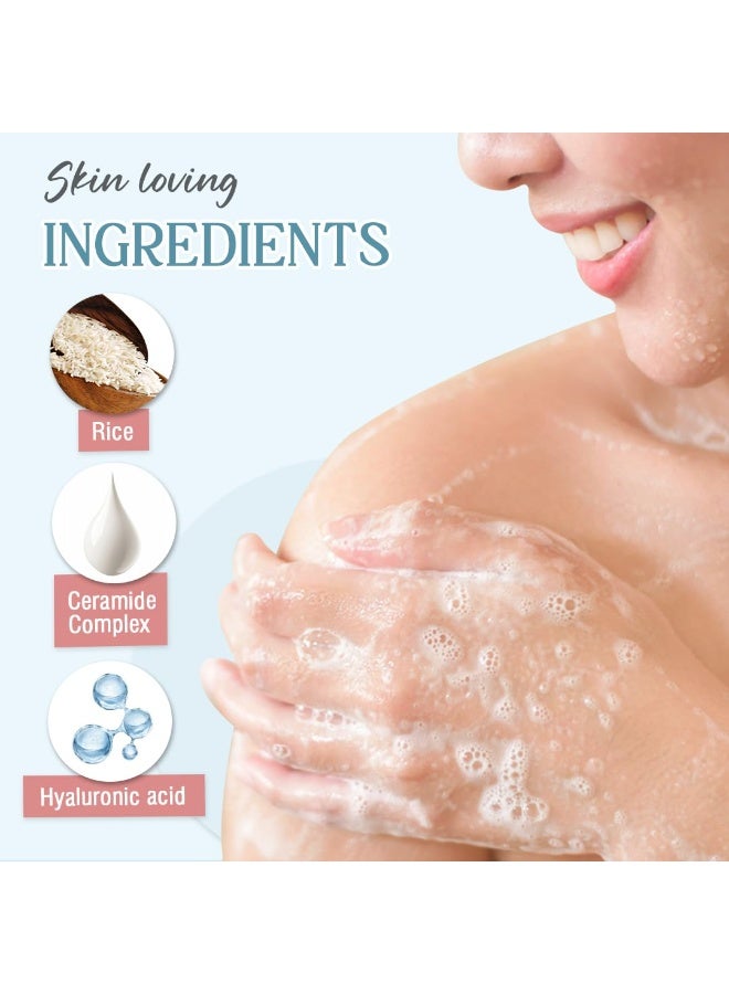 Glamveda Rice & Ceramide Skin Brightening Soap with Hyaluronic Acid | Deeply Nourishes & Moisturised | Soft & Smooth Skin | Soap for Men & Women | 75 g (Pack of 5) - Image 5