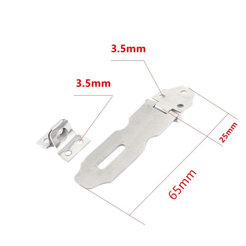 XMHF Stainless Steel Padlock Hasp Gate Lock Door Clasp Drawer Latch 20 Sets - Image 3
