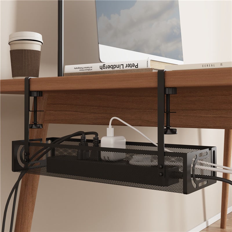Ins under-table storage rack socket arrangement rack cable management support under-table wire PDU plug-in rack without punching(Small size white row rack 1 pack) - Image 5