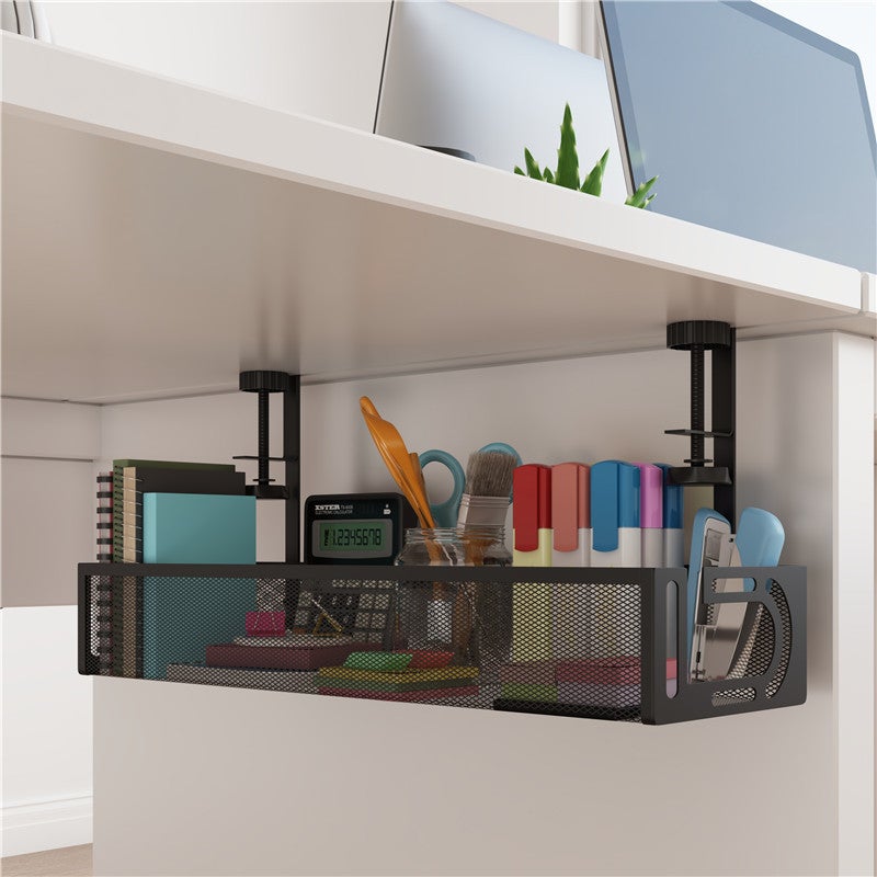 Ins under-table storage rack socket arrangement rack cable management support under-table wire PDU plug-in rack without punching(Small size white row rack 1 pack) - Image 4