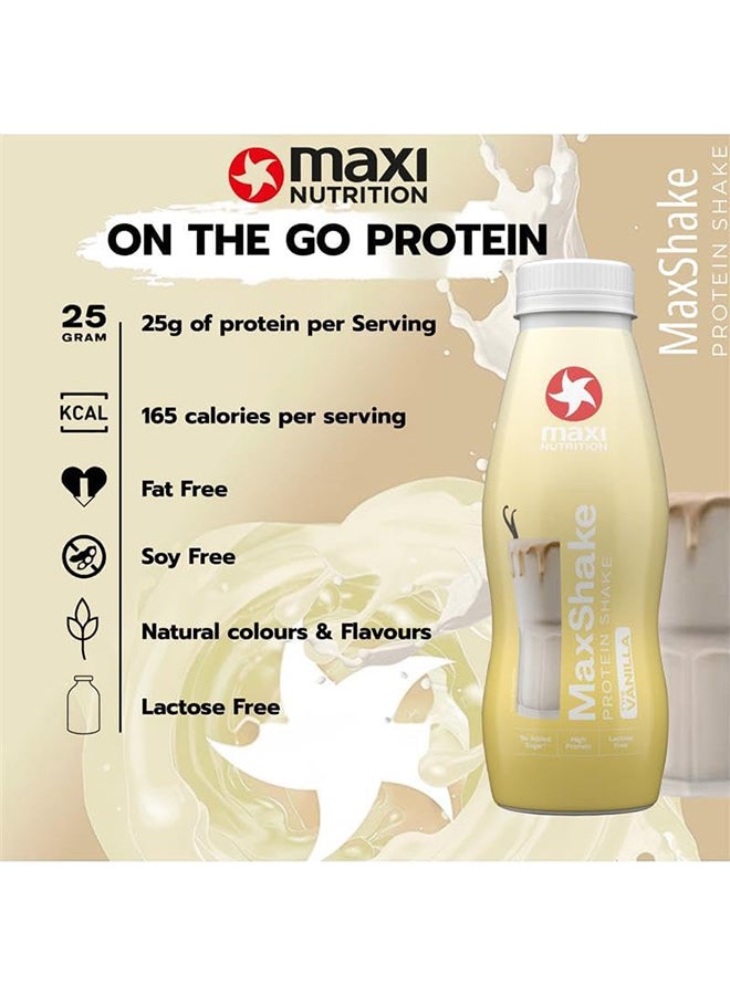 Maxi Nutrition MaxShake Protein Milk Shake Vanilla Flavour| With 25g Of High Protein | Lactose Free | No Added Sugar | No Artificial Colour & Flavour 330ml - Image 2
