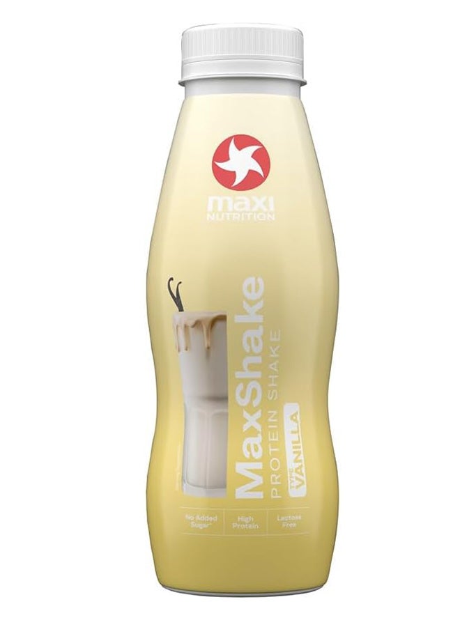 Maxi Nutrition MaxShake Protein Milk Shake Vanilla Flavour| With 25g Of High Protein | Lactose Free | No Added Sugar | No Artificial Colour & Flavour 330ml - Image 1