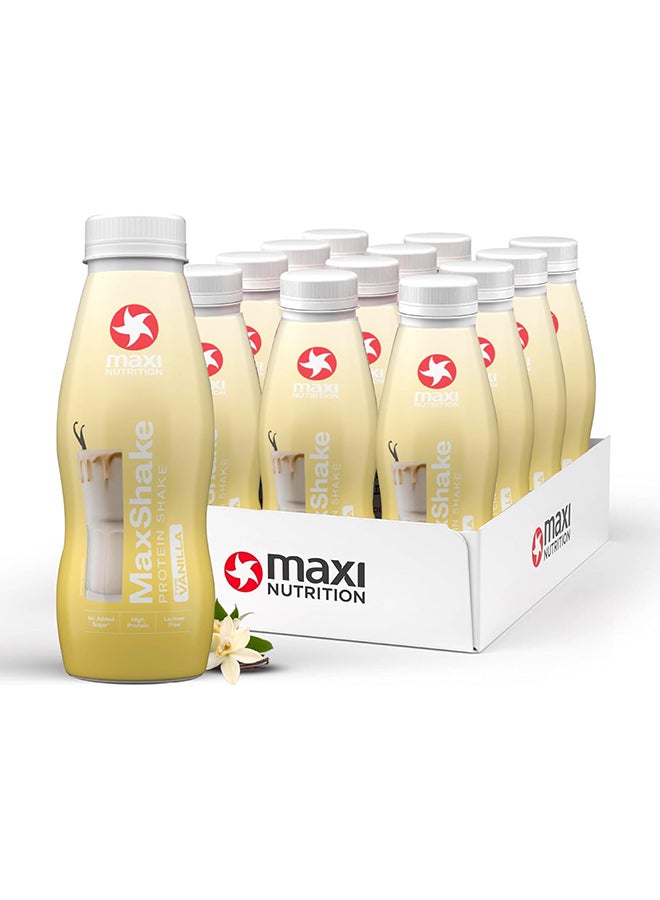 Maxshake Protein Milk Shake Vanilla Flavour| With 25G Of High Protein | Lactose Free | No Added Sugar | No Artificial Colour & Flavour 330Ml