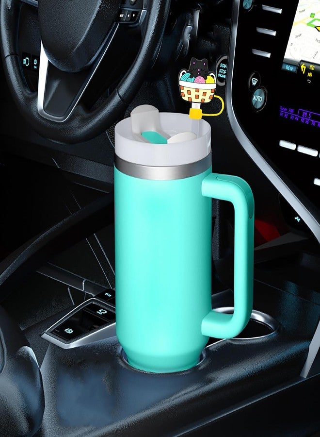 ALNGFUIK 8 Pack Black Cat Straw Cover Toppers, Silicone Reusable Straw Cover Caps, Drinking Dust Proof Tips Lids for Tumbles Cups Accessories - Image 4