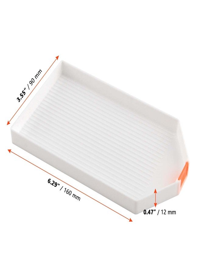 SINJEUN 20 Pcs White Diamond Trays Painting with Funnel Insert, Large Plastic Rhinestone Bead Sorting Trays, Diamond Art Cross Stitch Nail Art Dotting Tool for DIY - Image 2