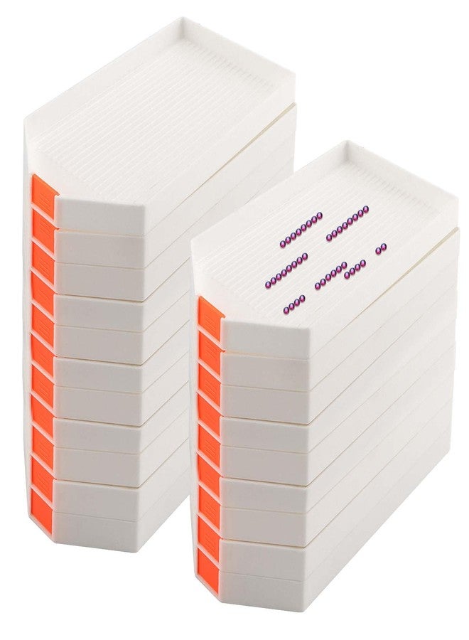 SINJEUN 20 Pcs White Diamond Trays Painting with Funnel Insert, Large Plastic Rhinestone Bead Sorting Trays, Diamond Art Cross Stitch Nail Art Dotting Tool for DIY - Image 1