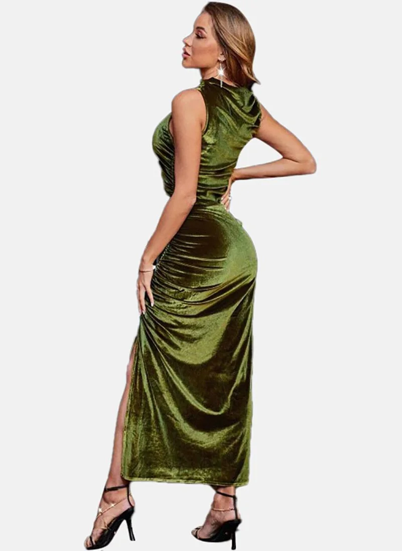 YUNIQEE Velvet Ruched Dress
