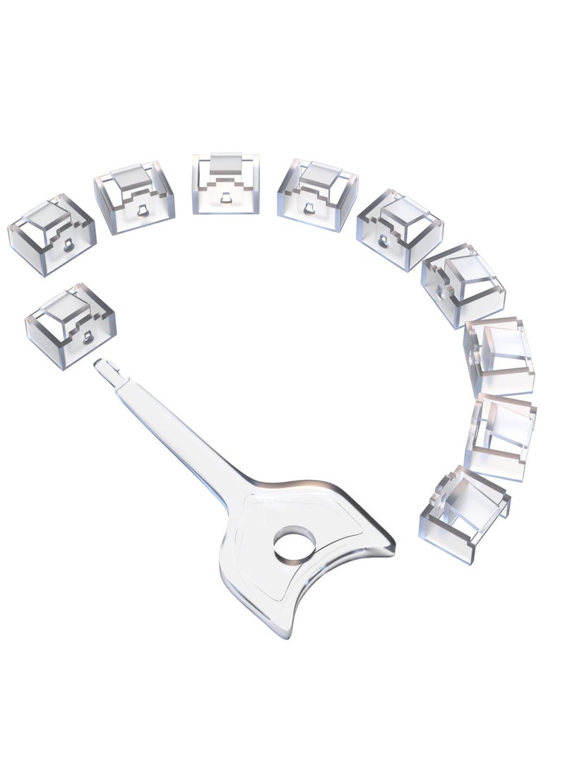 SYOSI 10Pcs RJ45 Port Lock Set with 1 Key, Locking RJ45 Port and Dust Blocker, Transparent Dust Cover Caps, Female Port Plug Protectors, Compatible with Computers, TVs, Routers, and Other RJ45 Devices - Image 1