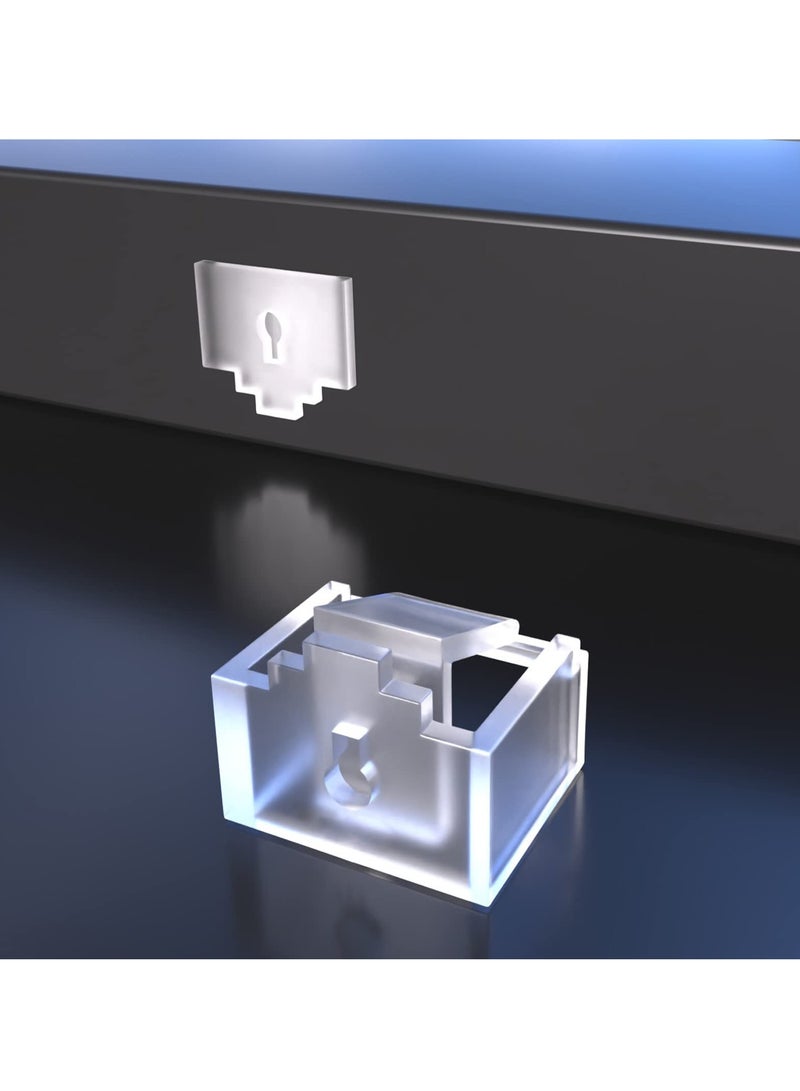 SYOSI 10Pcs RJ45 Port Lock Set with 1 Key, Locking RJ45 Port and Dust Blocker, Transparent Dust Cover Caps, Female Port Plug Protectors, Compatible with Computers, TVs, Routers, and Other RJ45 Devices - Image 4