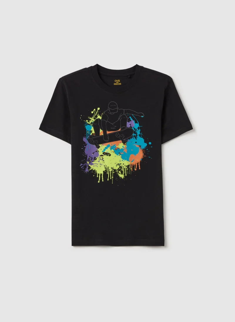Ovs T-Shirt With Skater Boy Print