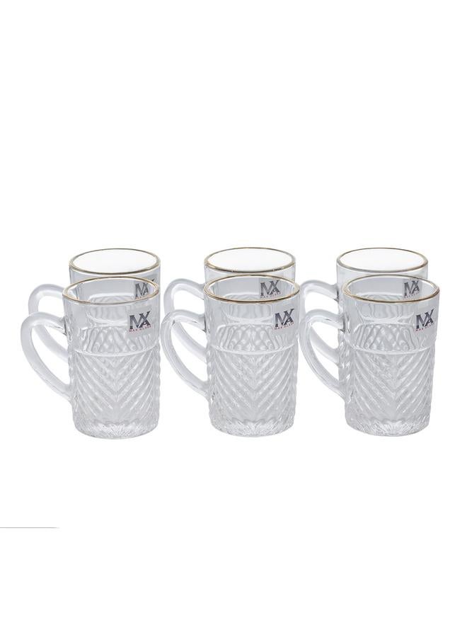 Alsaif Teapot Set Gold Line 6 Pieces Clear - Image 3