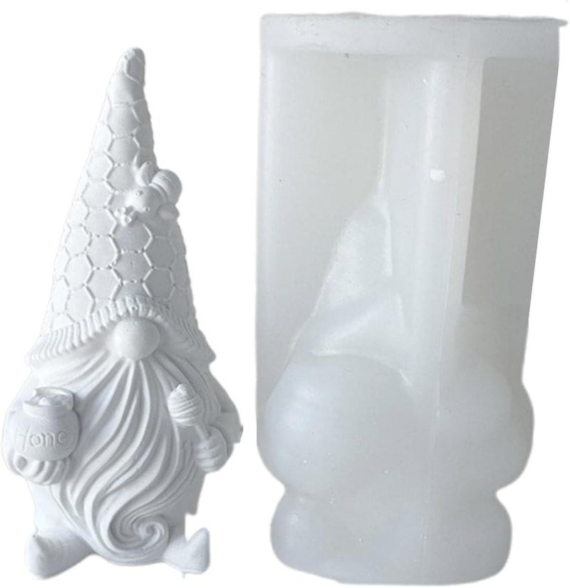 RKPM HOMES RKPM HOMES Gnome Dwarf Christmas Candle Mold I 3D Fondant Faceless Santa Claus Silicone Scented Wax Mould I for DIY Handmade Ornament Cake Dcor Aromatherapy Soap Resin Art Craft Home Dcor B - Image 1